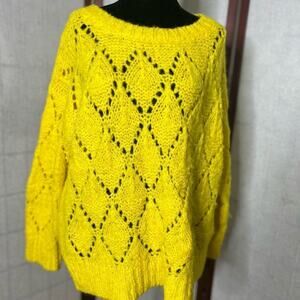 SLEEPING ON SNOW ANTHROPOLOGIE‎ YELLOW SWEATER SIZE S